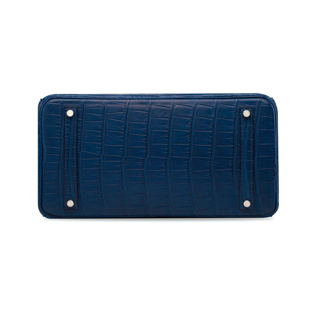 Hermès Birkin 35cm Handbag – Matte Bleu de Malte Alligator with Palladium Hardware