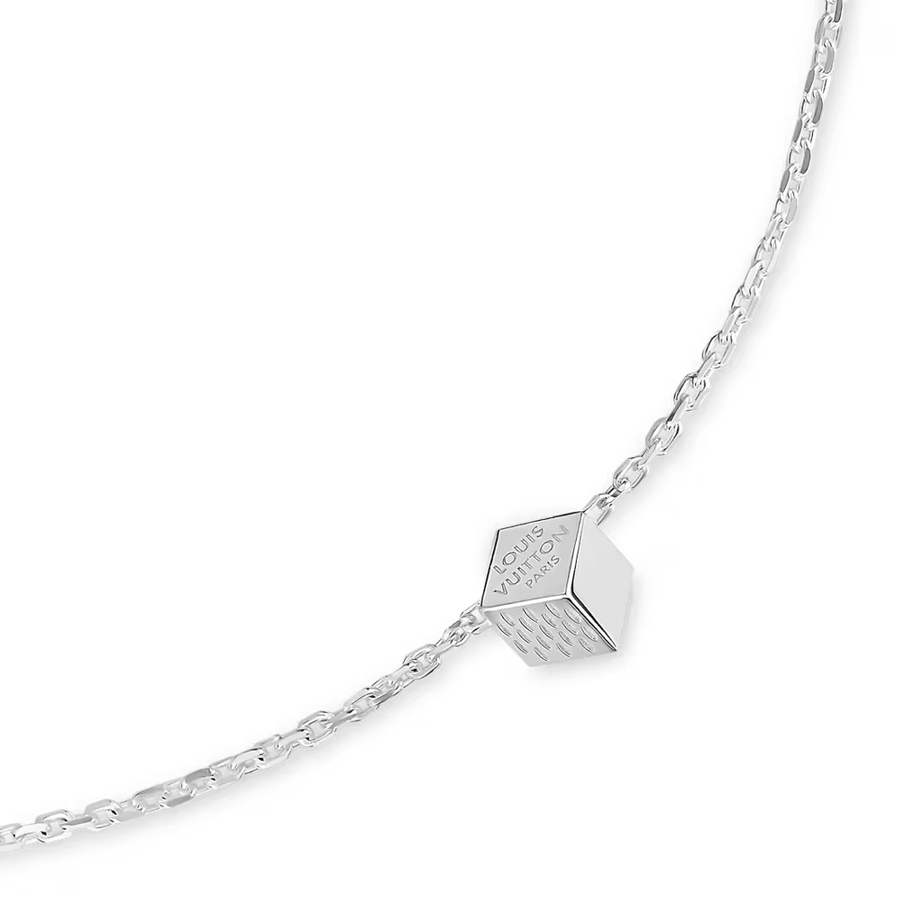 M04263 New LV Cube Necklace Silver