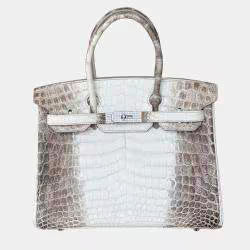 Hermes Birkin 30 Himalaya Niloticus Crocodile Diamond Top Handle Bag