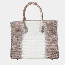 Hermes Birkin 30 Himalaya Niloticus Crocodile Diamond Top Handle Bag