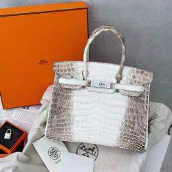 Hermes Birkin 30 Himalaya Niloticus Crocodile Diamond Top Handle Bag